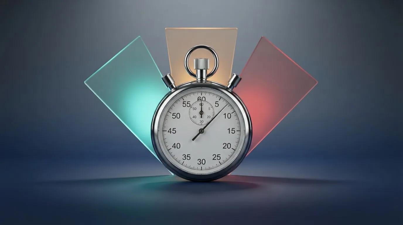 Een vergelijkingsscherm met drie kolommen — Brite, iDEAL en Trustly — met snelheden en kenmerken naast elkaar, een stopwatch-icoon naast Brite's 4-seconden uitbetaling.