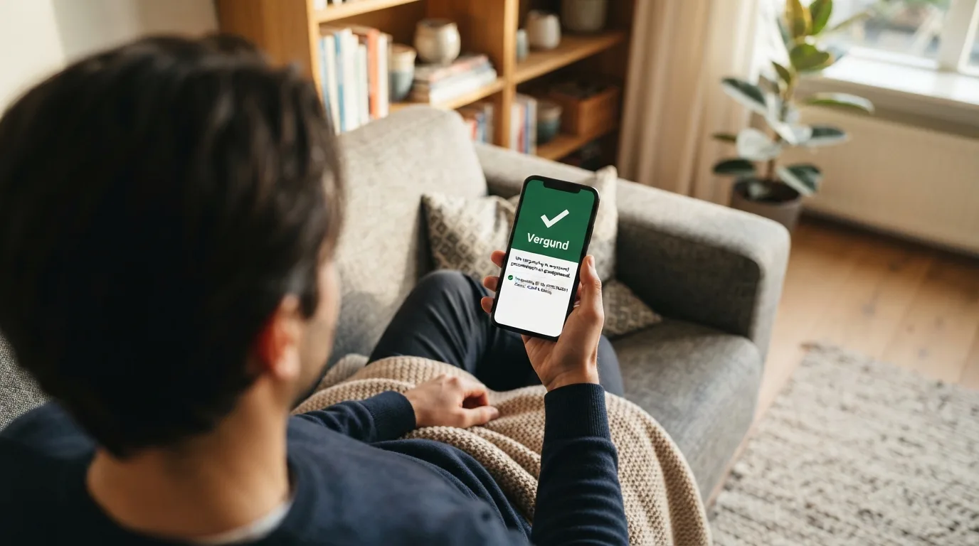 Kansspelautoriteit-logo op een telefoon met een vergunningsdocument