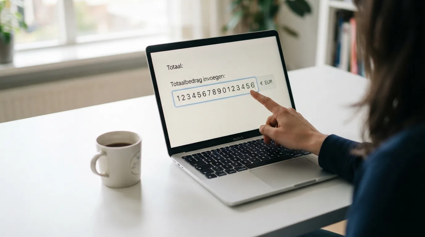 Het invoerveld van een casino-kassa waar een 16-cijferige Paysafecard-code wordt ingetypt