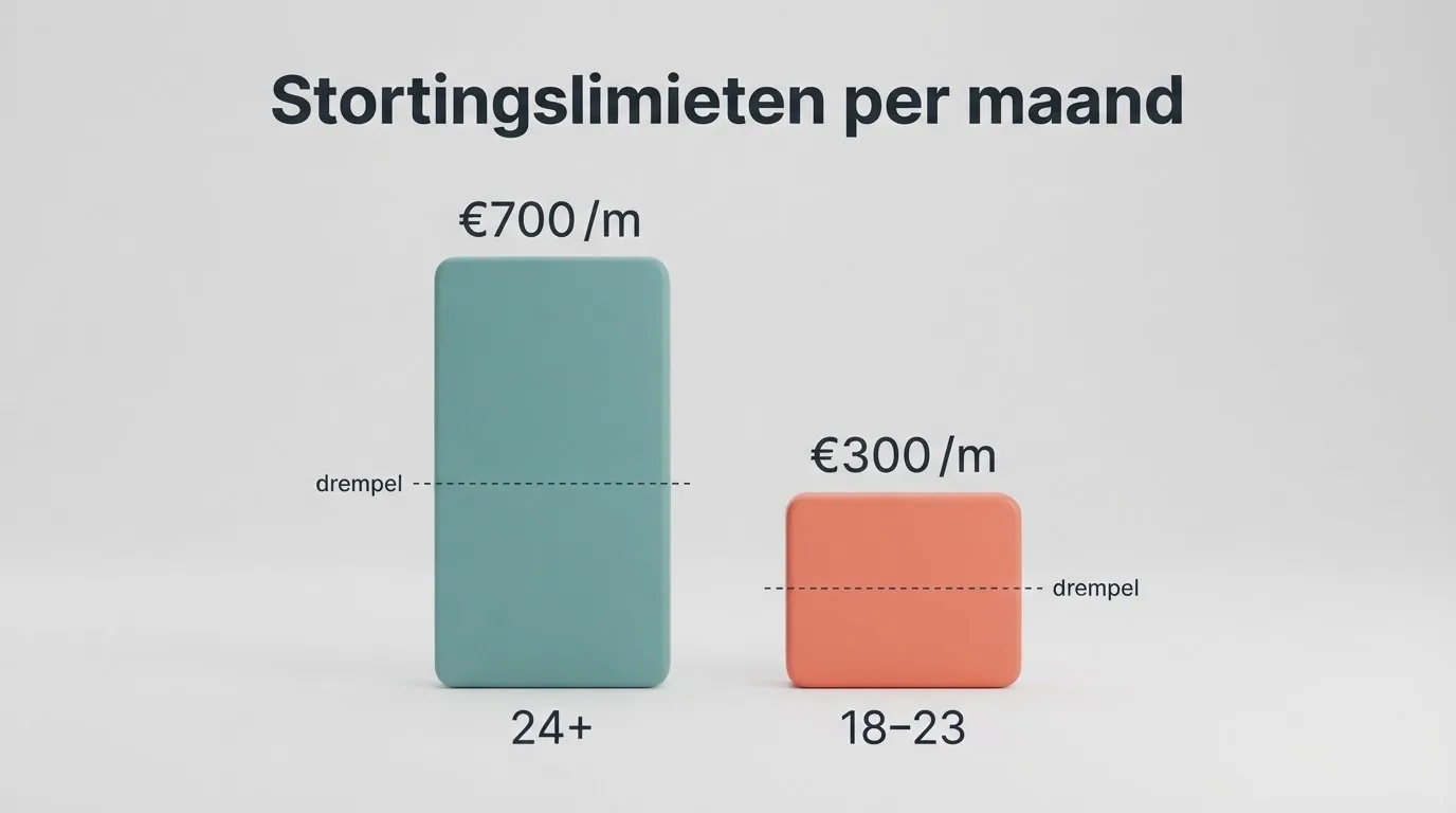 Een overzicht van de Nederlandse stortingslimieten voor twee leeftijdsgroepen